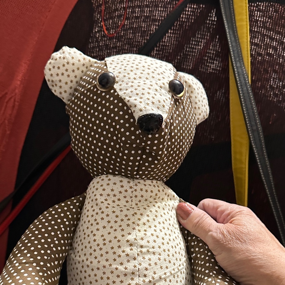 Polka Dot Brown and Cream Teddy Bear - Picture 5 of 5